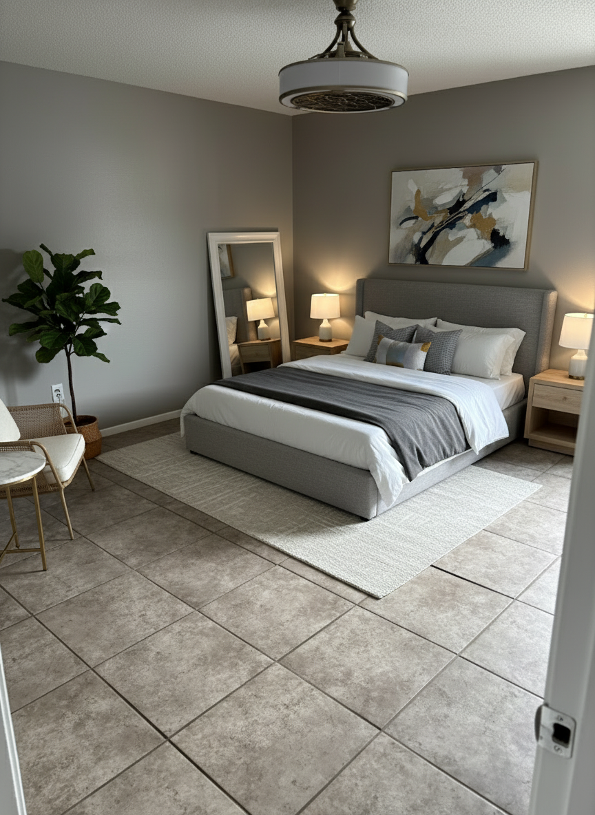 After - virtual staging transformation: Virtual Staging: Modern Bedroom